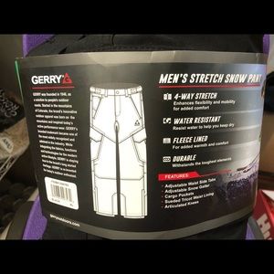Gerry men stretch snow pants black‎ M L XL XXL